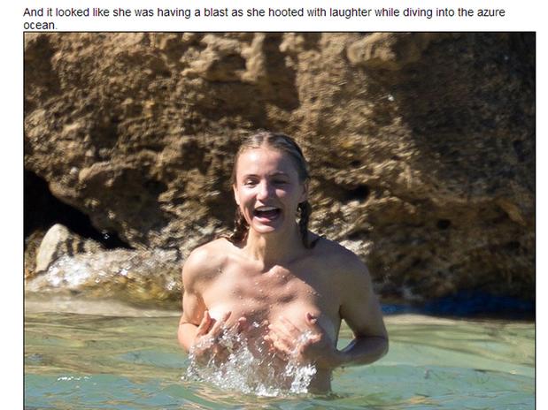 Cameron Diaz hace topless para sus amigas durante vacaciones