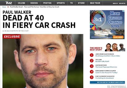 No hubo falla mecánica en choque de Paul Walker