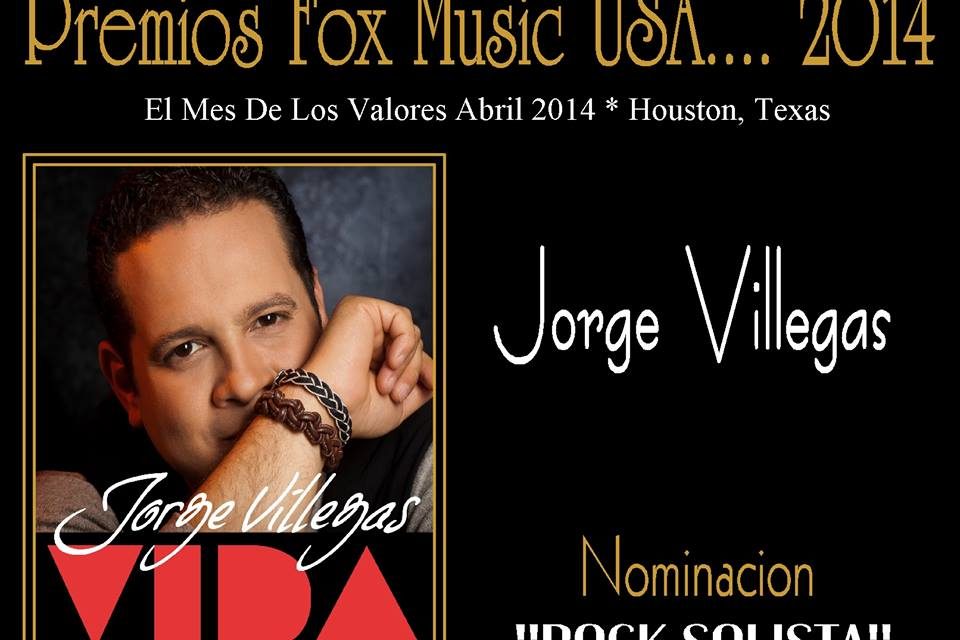 El venezolano Jorge villegas SE ALZA con la nominación rock solísta en los premios fox music usa 2014