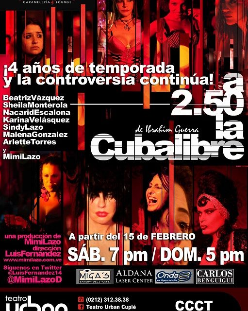 En Semana Santa nuevas funciones de »A 2.50 La Cuba Libre» en el Teatro Urban Cuplé