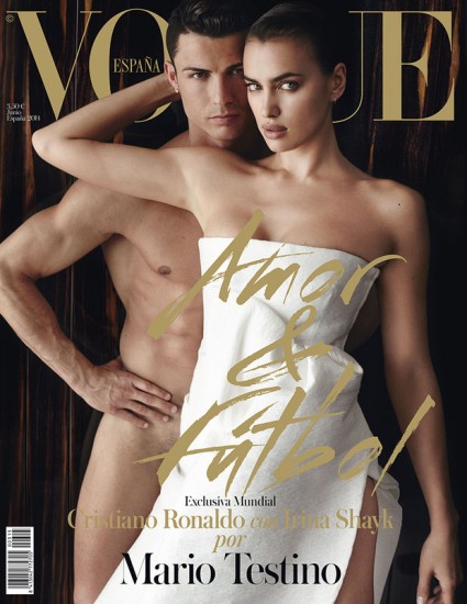 Cristiano Ronaldo posó desnudo junto a su novia Irina Shayk en la revista Vogue España (+Foto Portada)