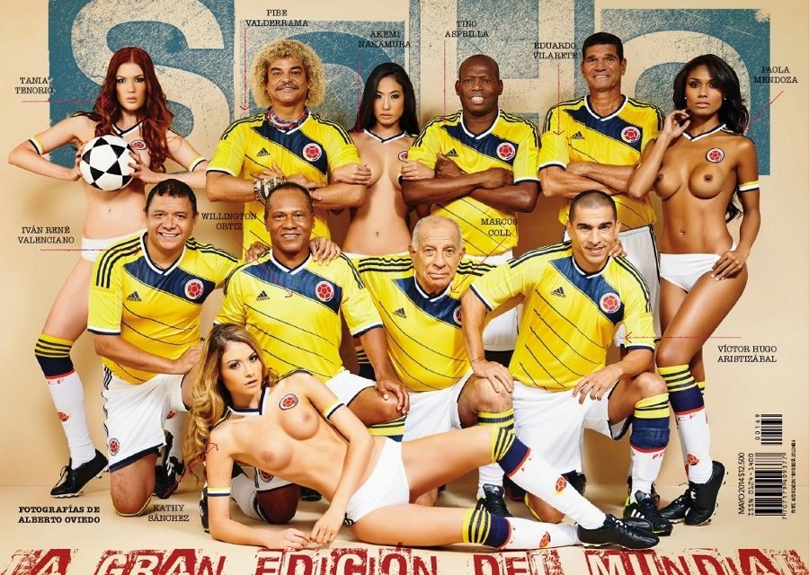 La Selección ideal de Colombia: cuatro modelos desnudas y ocho glorias de la Selección en SOHO (+Fotos)