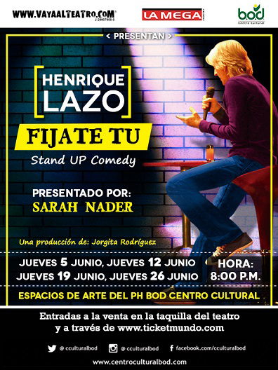 Henrique Lazo regresa al Centro Cultural BOD con 4 funciones especiales