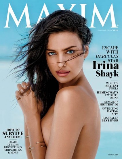 Irina Shayk hizo un topless en fotos playa para la revista MAXIM (+Fotos)