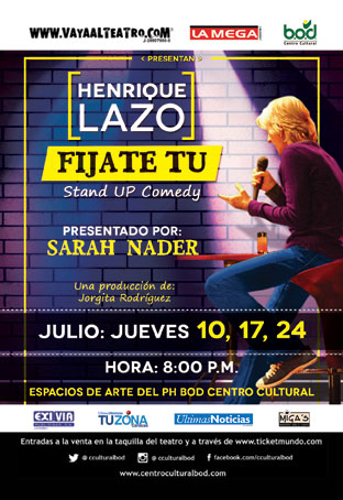Henrique Lazo se presentará por tres jueves más en el Centro Cultural BOD
