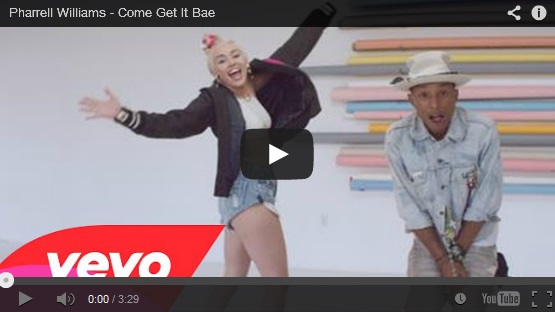 Pharrell Williams estrena el video de su nuevo single Come Get It Bae feat. Miley Cyrus (+Video)