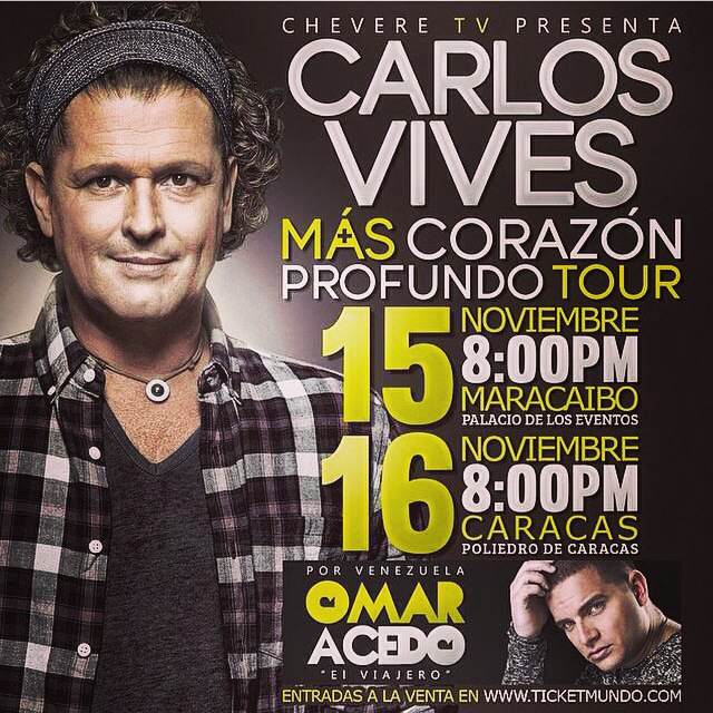 Carlos Vives trae su »Más Corazón profundo Tour» a Venezuela
