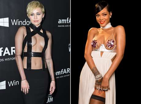 Miley Cyrus y Rihanna encienden durante la gala AmfAR