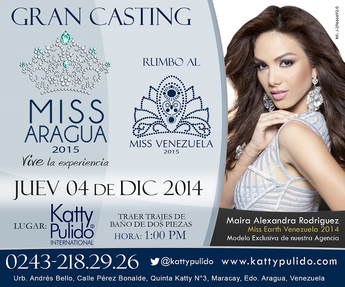 KATTY PULIDO INICIA BUSQUEDA DE CANDIDATAS AL MISS ARAGUA 2015 RUMBO AL MISS VENEZUELA