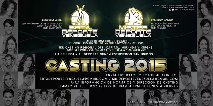 Casting Señorita y Mister Deporte 2015, viernes 27 de febrero