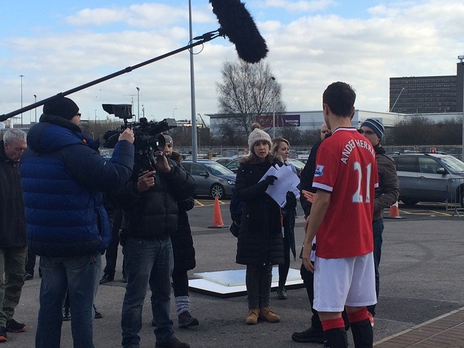 DIRECTV filma spot con jugadores del Manchester United: Di Maria, Young, Herrera y De Gea