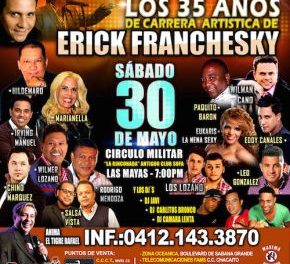 Erick Franchesky celebra 35 años de carrera artistica con gran concierto el 30 de Mayo