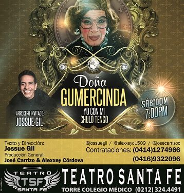 Doña Gumercinda presenta su espectáculo en el Teatro Santa Fe