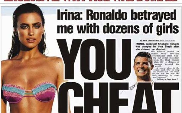 Irina Shayk: »Cristiano me traicionó con docenas de mujeres»