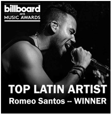 Romeo Santos nombrado una vez más »Top Latin Artist» en los Billboard Music Awards