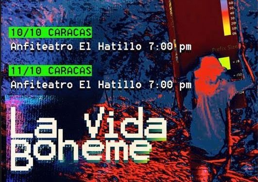 La Vida Bohème presentará en octubre nuevo show en el Anfiteatro El Hatillo