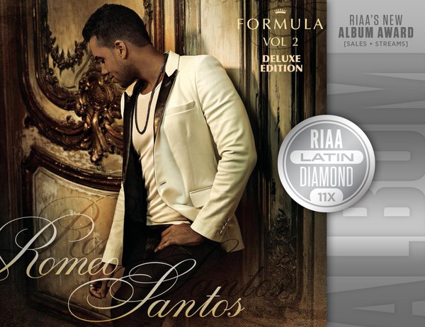 ROMEO SANTOS Fórmula, Vol. 2 obtiene certificación de 11X Diamante por la RIAA