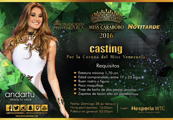 Realizarán casting del Miss Carabobo y Mister Venezuela en el Hesperia