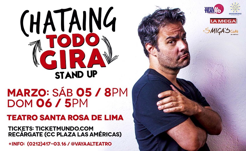 Luis Chataing se presentará su show Todo gira en Caracas