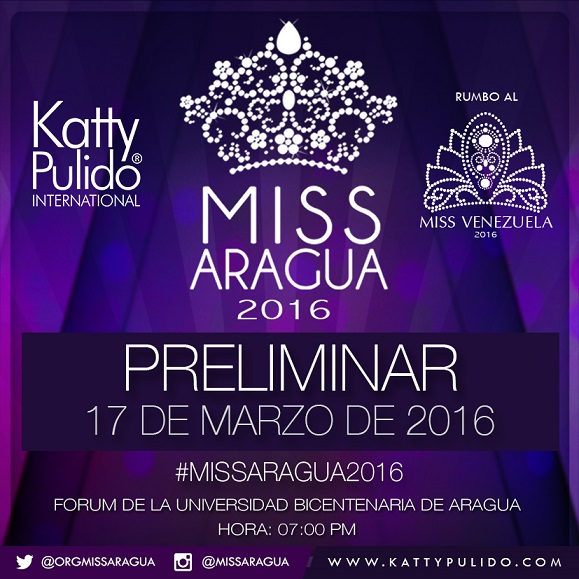 MISS ARAGUA ESCOGERÁ SUS PARTICIPANTES EL PRÓXIMO 17 DE MARZO