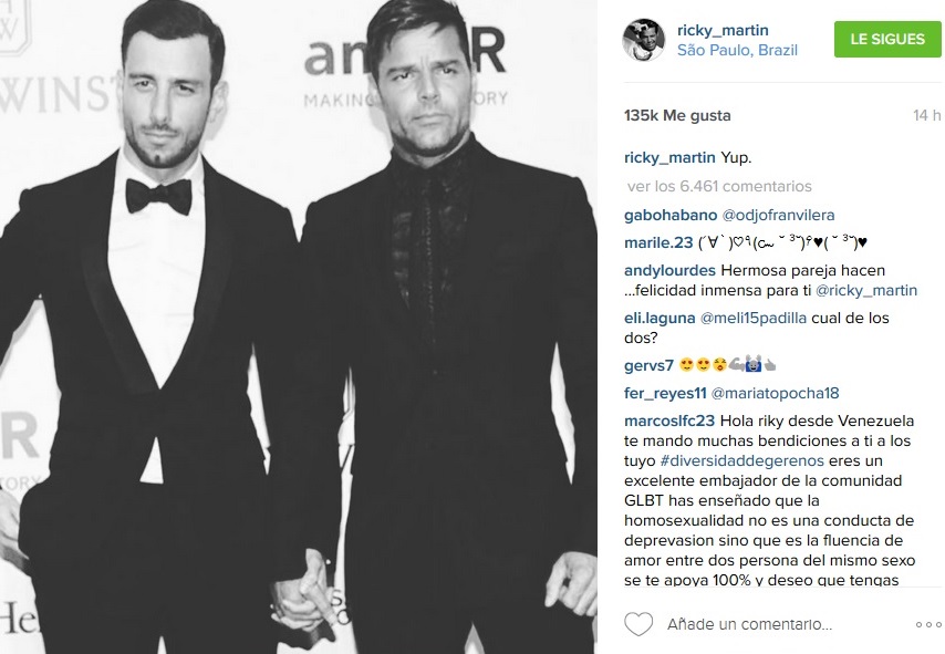 Ricky Martin presentó en sociedad a su novio (+Foto)
