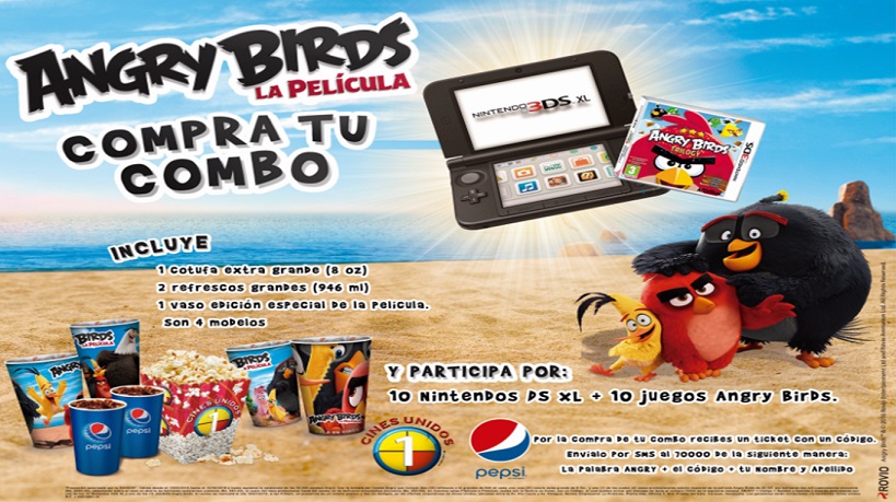 Cines Unidos y Pepsi te traen el Combo »Angry Birds» y un Nintendo 3DS XL