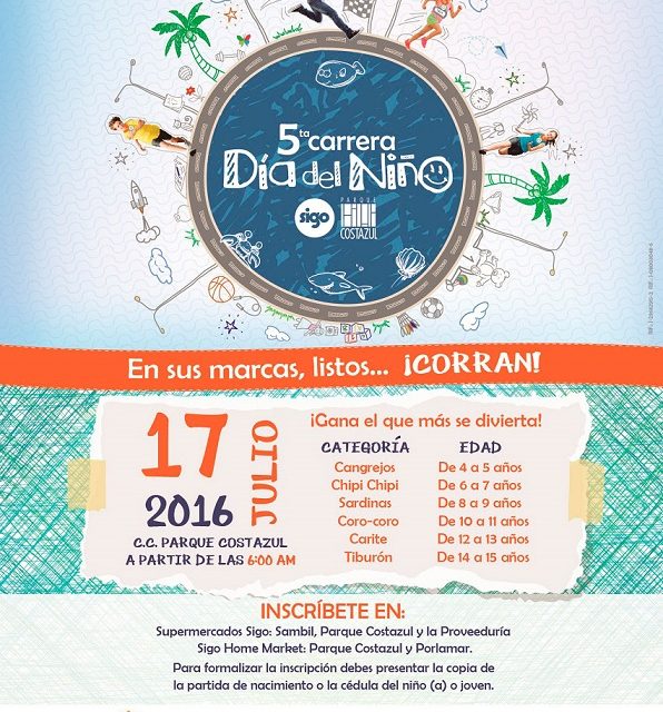 Abiertas las inscripciones para la 5ta Carrera »Día del Niño» Sigo- Parque Costazul