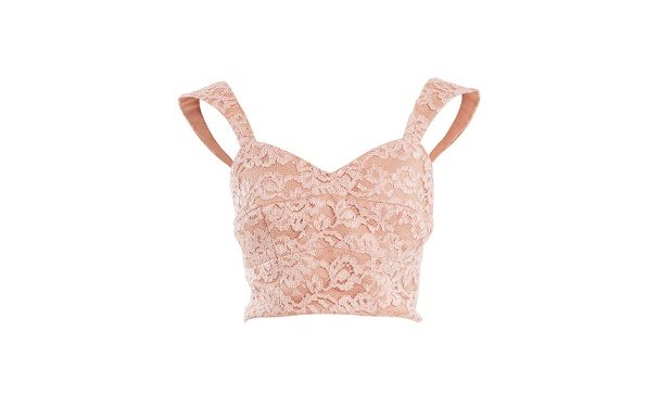 CROP TOP DE ENCAJE EN ROSA PALO… Una pieza Nabel Martins que no puede faltar en tu closet