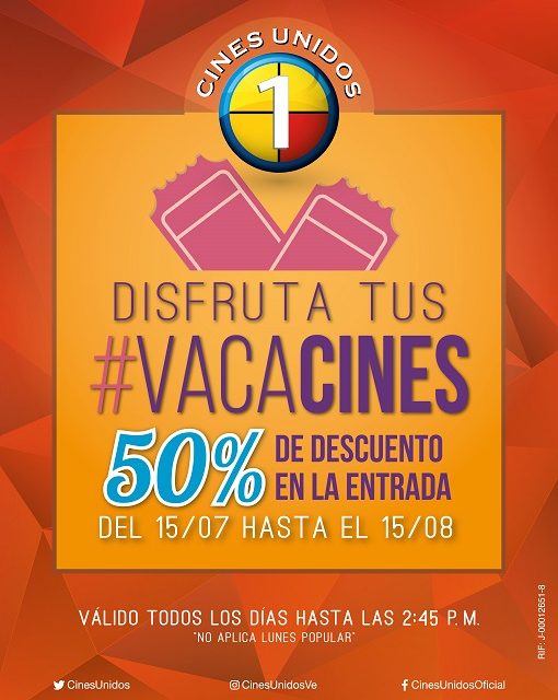 Disfruta del cine a mitad de precio con VACACINES