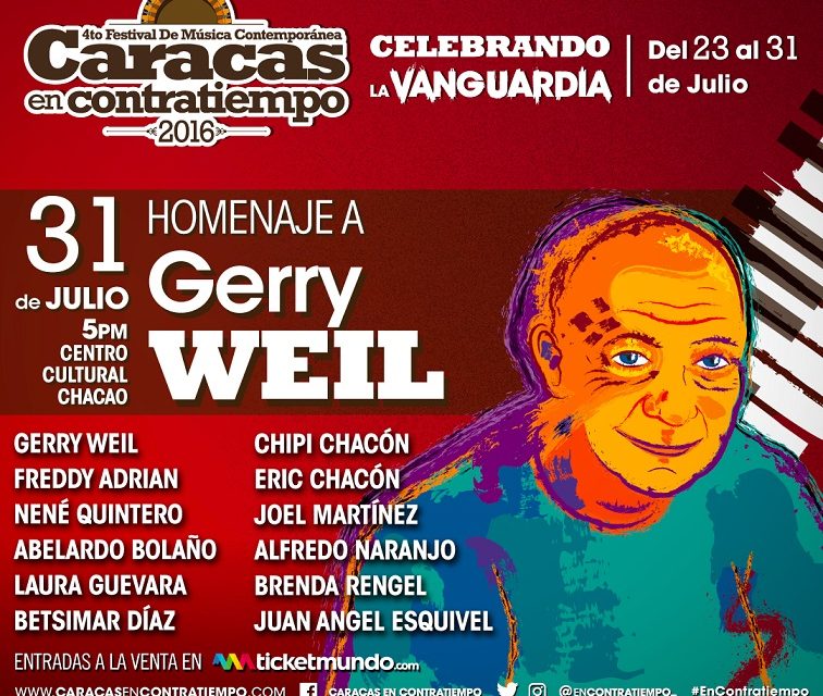 Gerry Weil será homenajeado en Caracas en Contratiempo