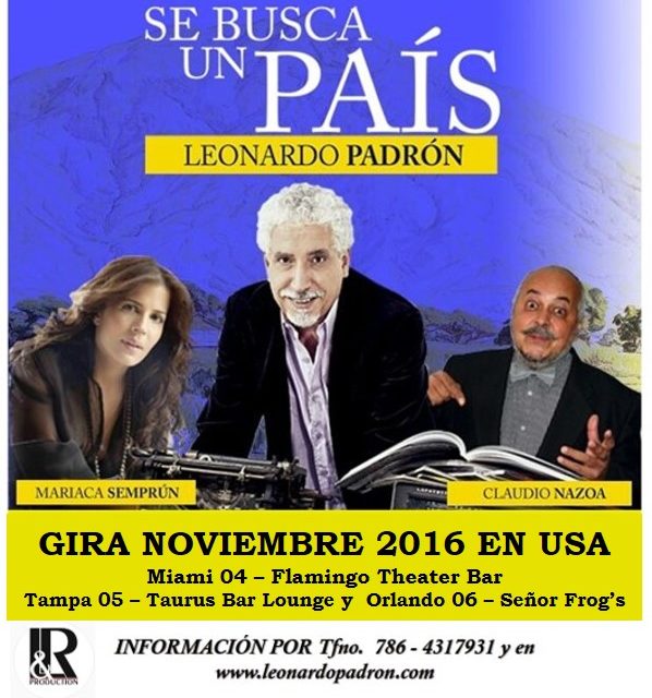 »Se Busca un País» de Leonardo Padrón se presenta en Estados Unidos en noviembre