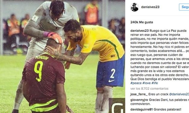 El emotivo mensaje de Dani Alves para solidarizarse con la crisis venezolana (+Foto)