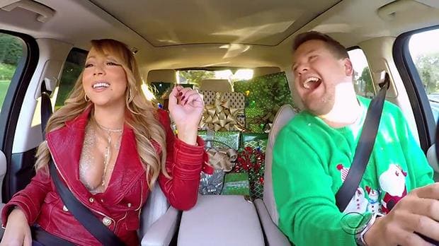 ‘Carpool Karaoke’: Mariah Carey y su escote alegran la Navidad (+Video)