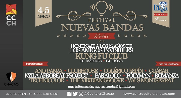 Todo listo para el Festival Nuevas Bandas DeLux… 4 y 5 de Marzo en el Centro Cultural Chacao