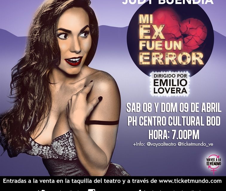 Judy Buendía regresa a Venezuela para presentar su Stand Pop Comedy Mi ex fue un error