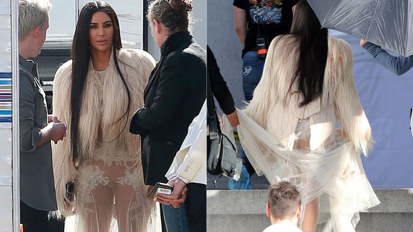 Kim Kardashian debutó en el cine con un vestido transparente y sin ropa interior