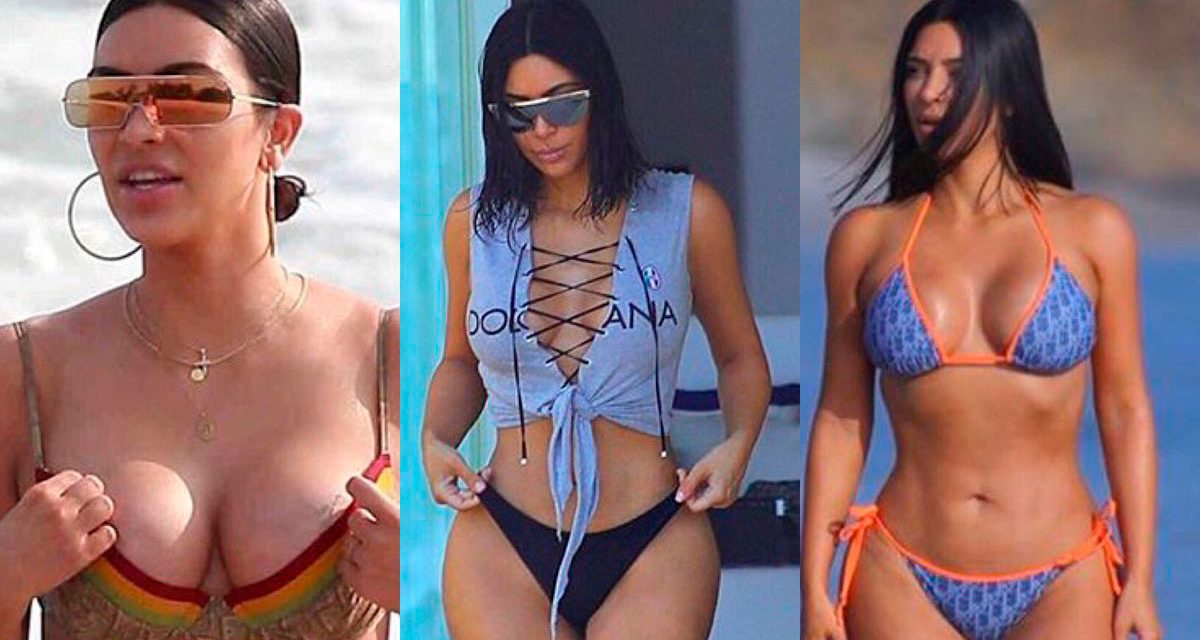 Kim Kardashian estuvo de visita en las playas de México y mostró hasta la celulitis (+Fotos)