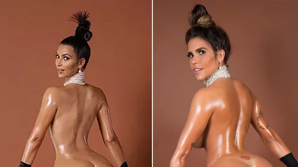 La candidata a Miss BumBum, Andressa Prata, recreó una icónica foto de Kim Kardashian (+Fotos)