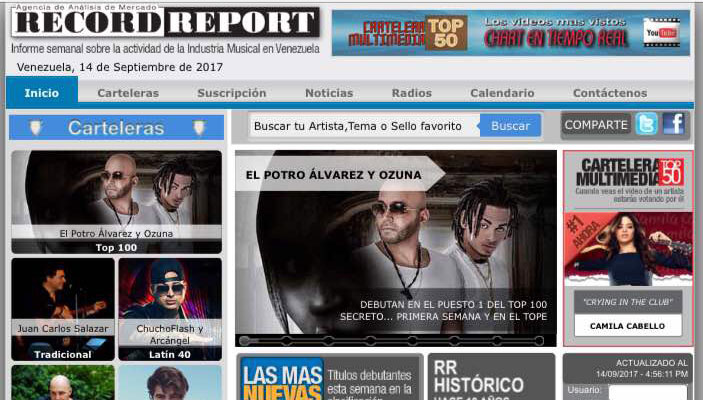 »El Potro» Álvarez lidera las tres principales carteleras radiales de Venezuela