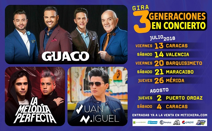 »3 Generaciones» se unen con Guaco, La Melodía Perfecta y Juan Miguel